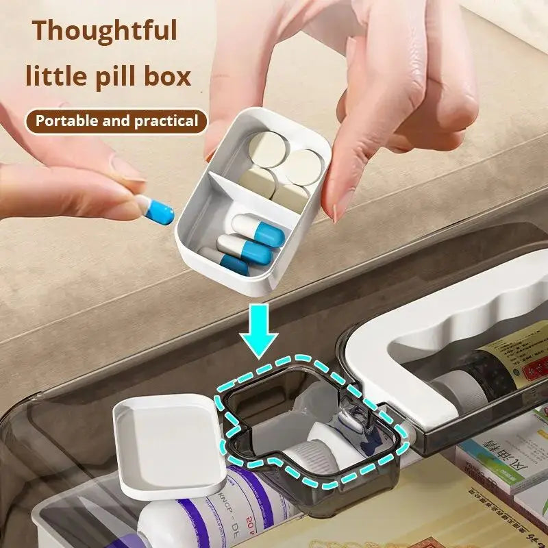 1pc White Large Capacity Medicine Box For Home Medicine Storage Multi Layer Classification Home Medicine Box